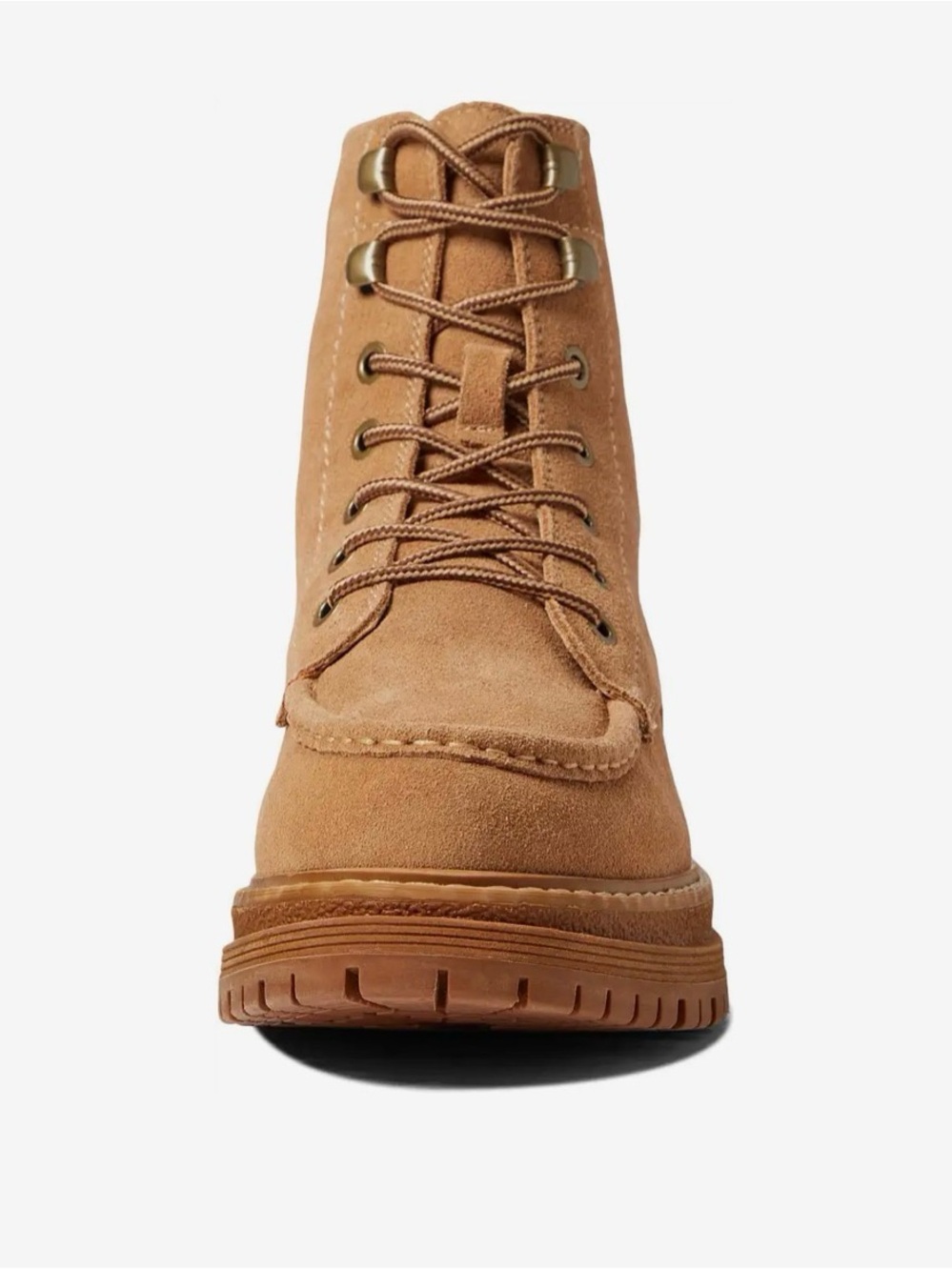 Roxy Tan Lace-Up Suede Work It Hiking Ankle Boots - Picture 5 of 16